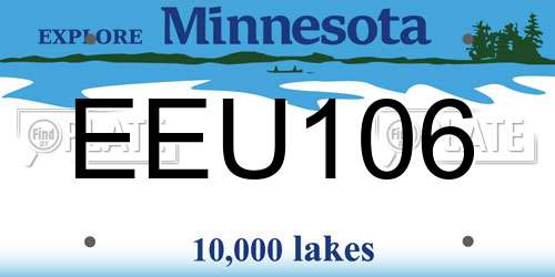 EEU106 Minnesota License Plate