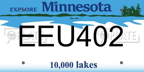 EEU402 Minnesota License Plate