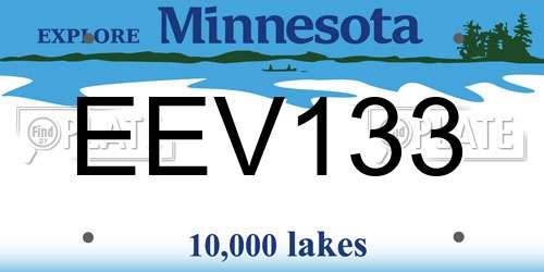 EEV133 Minnesota License Plate