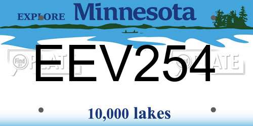 EEV254 Minnesota License Plate