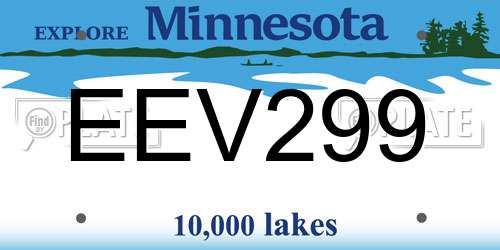 EEV299 Minnesota License Plate