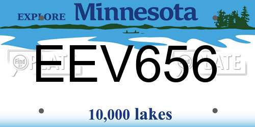 EEV656 Minnesota License Plate