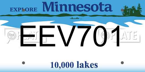 EEV701 Minnesota License Plate