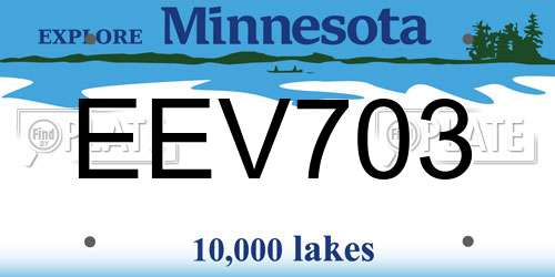 EEV703 Minnesota License Plate