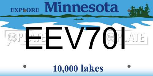 EEV70I Minnesota License Plate