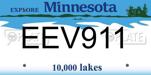 EEV911 Minnesota License Plate