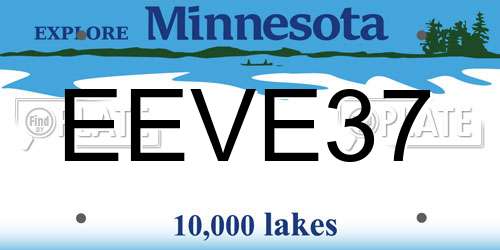 EEVE37 Minnesota License Plate