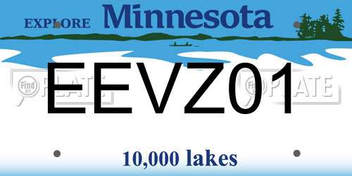 EEVZ01 Minnesota License Plate
