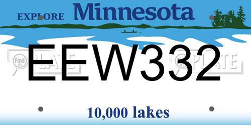 EEW332 Minnesota License Plate