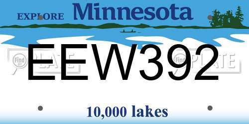 EEW392 Minnesota License Plate