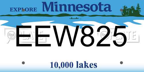 EEW825 Minnesota License Plate