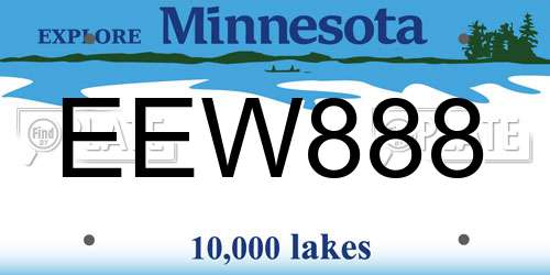 EEW888 Minnesota License Plate