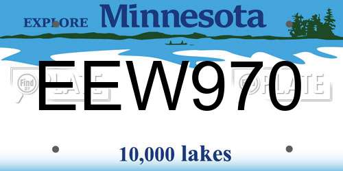 EEW970 Minnesota License Plate