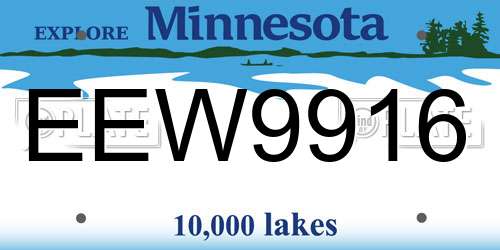EEW9916 Minnesota License Plate