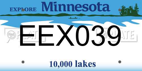 EEX039 Minnesota License Plate
