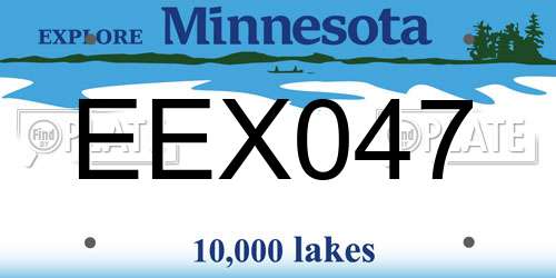 EEX047 Minnesota License Plate