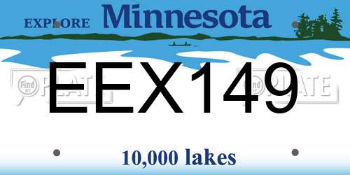 EEX149 Minnesota License Plate