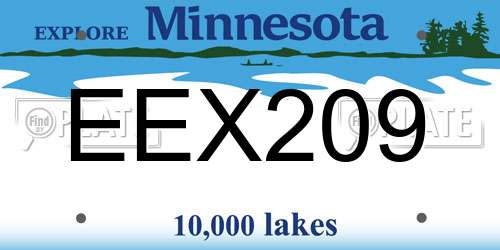 EEX209 Minnesota License Plate