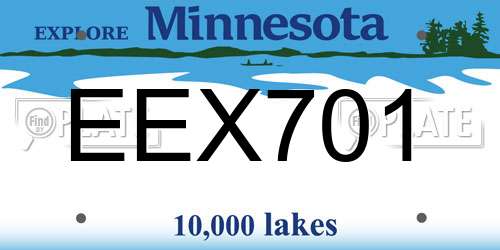 EEX701 Minnesota License Plate