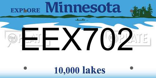 EEX702 Minnesota License Plate