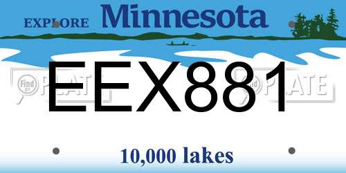 EEX881 Minnesota License Plate