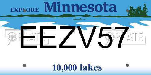 EEZV57 Minnesota License Plate
