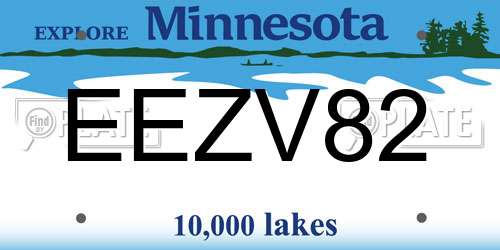 EEZV82 Minnesota License Plate