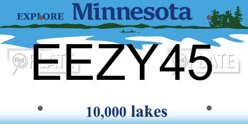 EEZY45 Minnesota License Plate