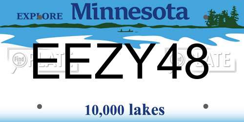 EEZY48 Minnesota License Plate