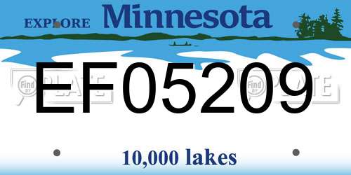 EF05209 Minnesota License Plate