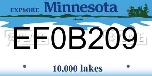 EF0B209 Minnesota License Plate