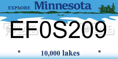 EF0S209 Minnesota License Plate