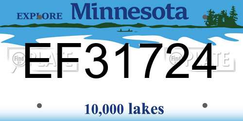 EF31724 Minnesota License Plate