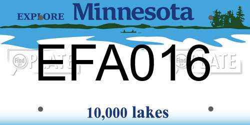 EFA016 Minnesota License Plate
