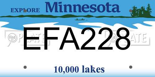 EFA228 Minnesota License Plate