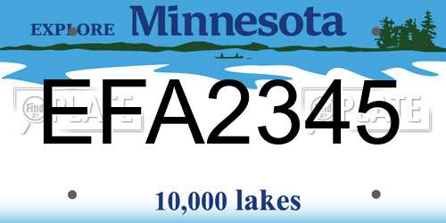 EFA2345 Minnesota License Plate