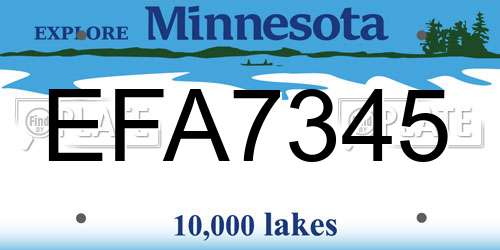 EFA7345 Minnesota License Plate