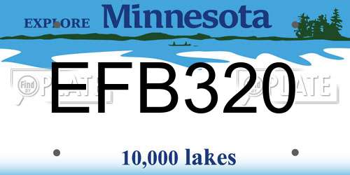 EFB320 Minnesota License Plate