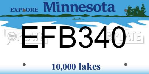 EFB340 Minnesota License Plate