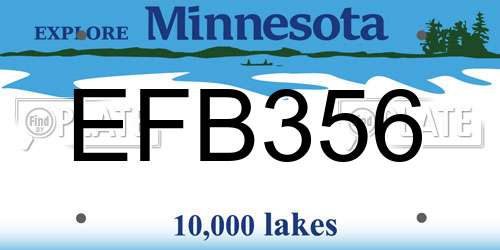 EFB356 Minnesota License Plate