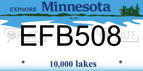 EFB508 Minnesota License Plate