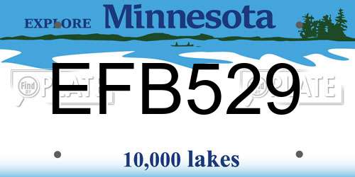 EFB529 Minnesota License Plate
