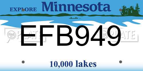 EFB949 Minnesota License Plate