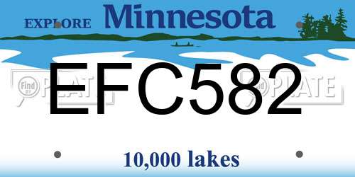 EFC582 Minnesota License Plate