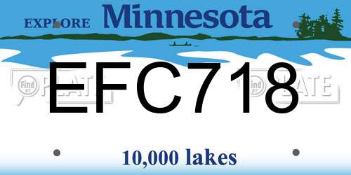 EFC718 Minnesota License Plate