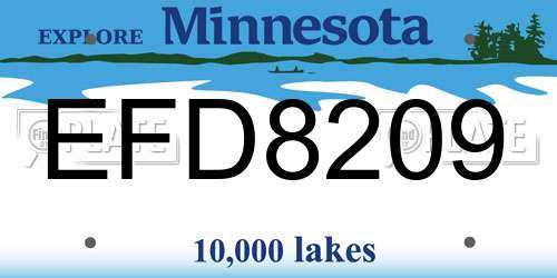 EFD8209 Minnesota License Plate