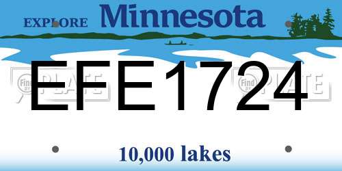 EFE1724 Minnesota License Plate