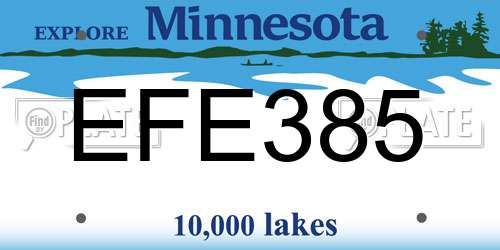 EFE385 Minnesota License Plate