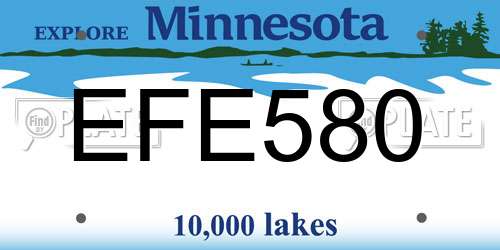 EFE580 Minnesota License Plate