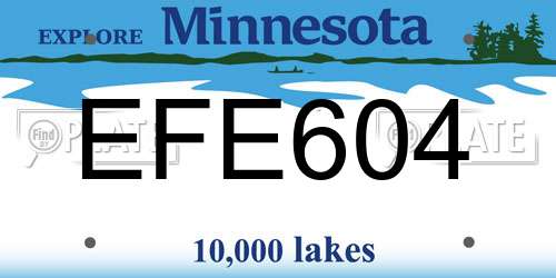 EFE604 Minnesota License Plate